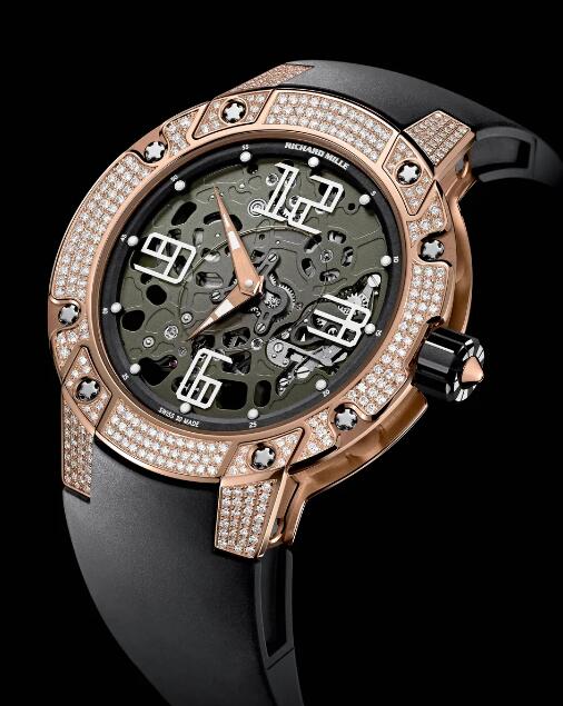 Replica Richard Mille RM 033 Automatic Winding Extra Flat Red gold with Diamonds Watch